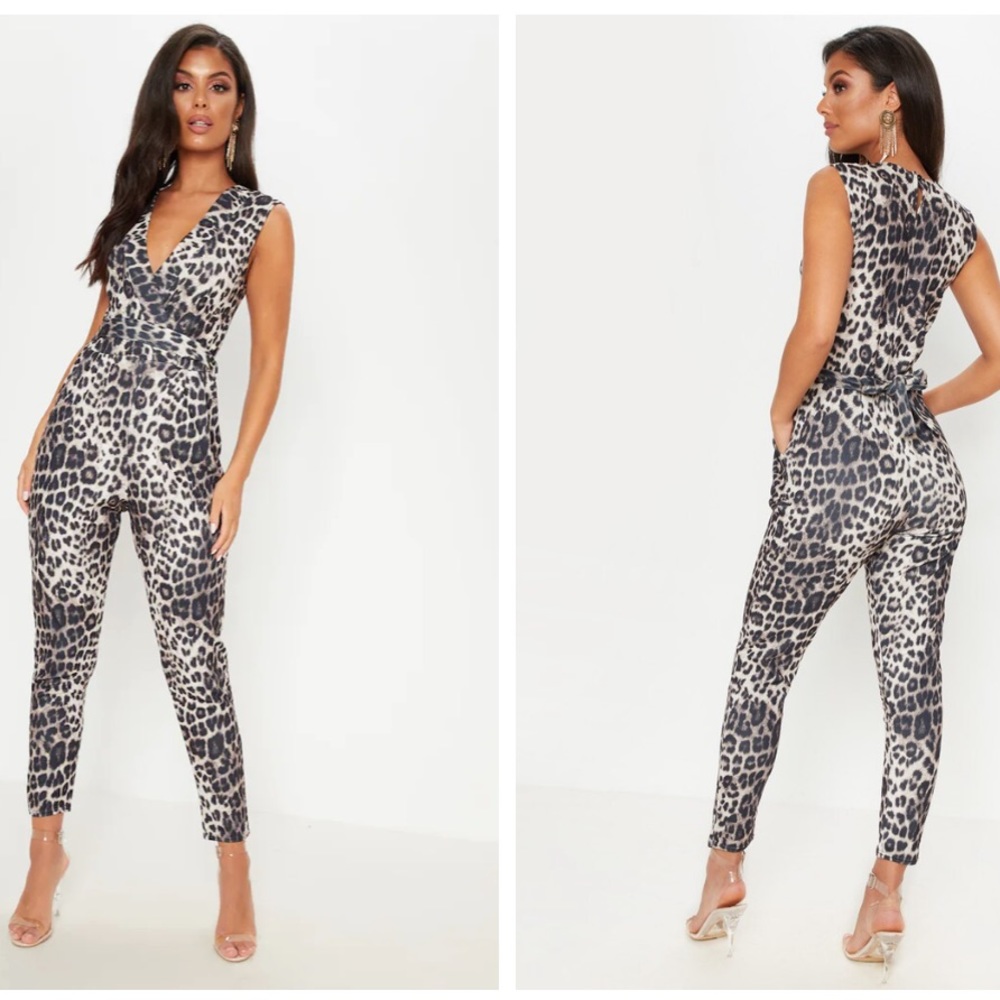PrettyLittleThing Leopard Print Jumpsuit
